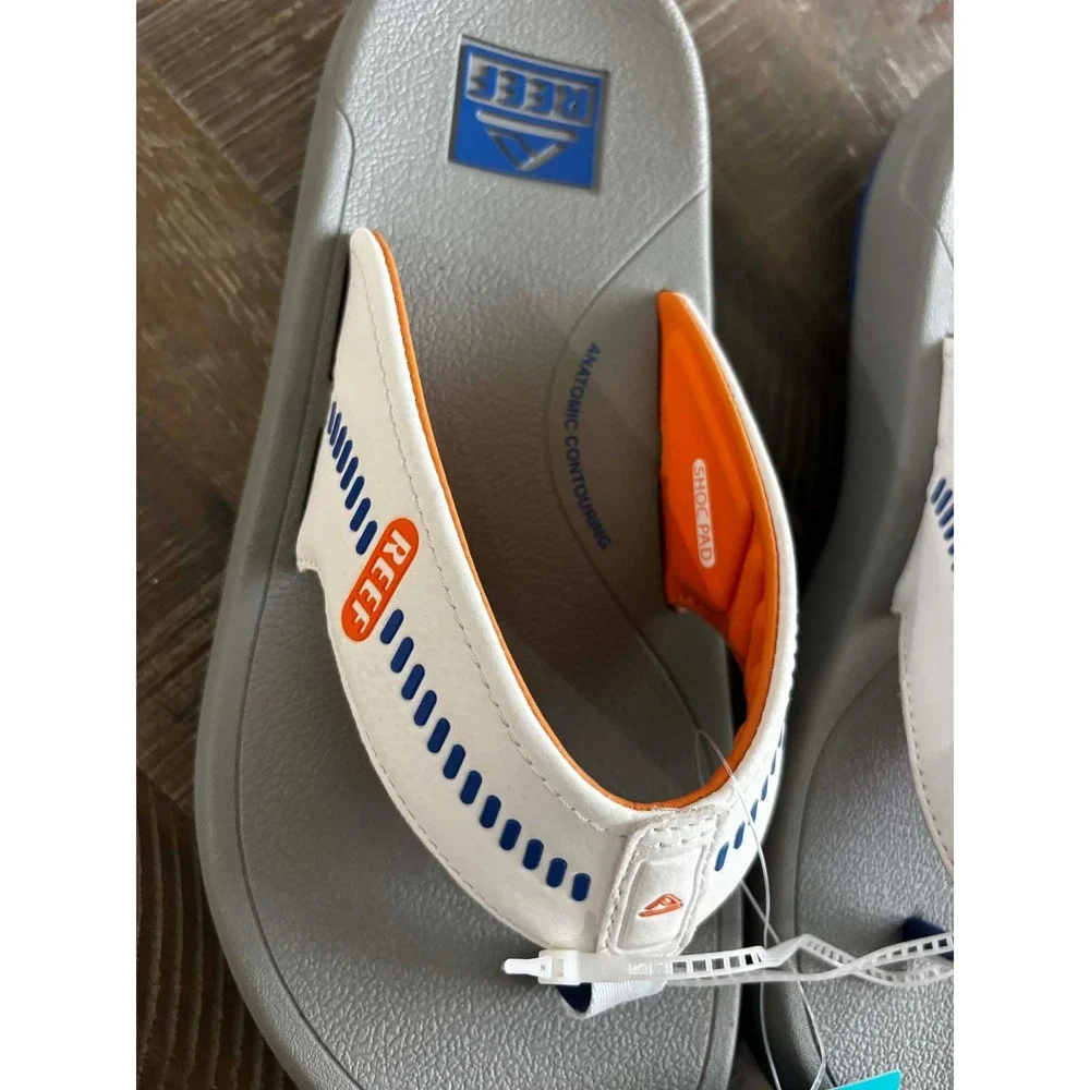 Reef Swellsole Cruiser Mens Sandals Blue White Orange CJ5891 Size 9 Flip Flops